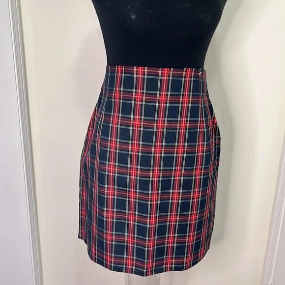Vintage Tartan Plaid Mini Skirt Size Large - Picture 3 of 15